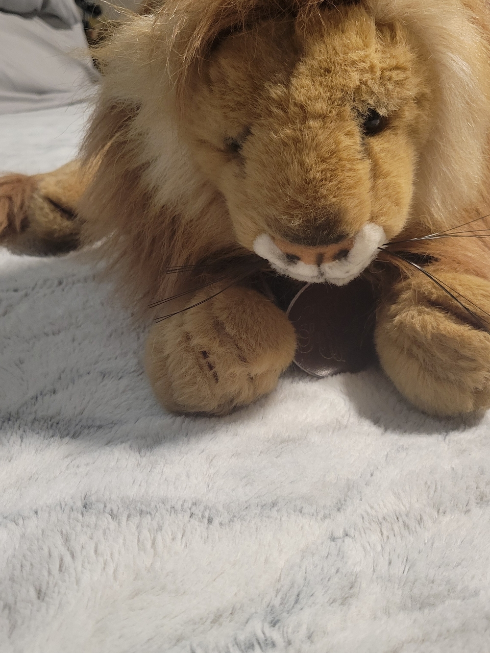 Classic Plush Lion Toy in Brown and Cream
